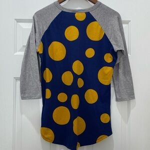 Lularoe Randy, S, Blue and Yellow Polka Dots
